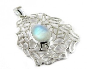 Passion Light Natural Rainbow Moonstone 925 Sterling Silver Jewellery Pendant
