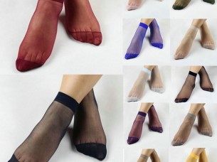 Transparent Elastic Crystal Silk Women Socks