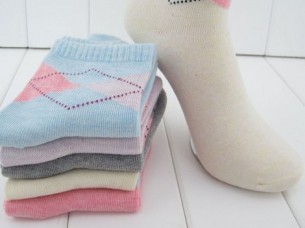 High Quality Rhombus Design Women Socks