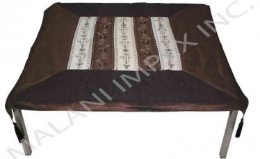Table Cloth with Stitched Border and Hangings
