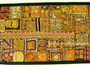 BOHO INDIAN ANTIQUE PATCH WORK THROW WALL HANGING