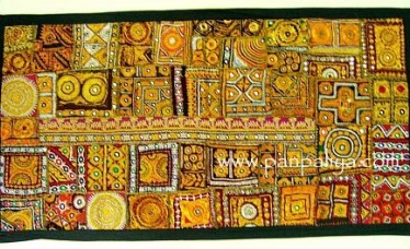 BOHO INDIAN ANTIQUE PATCH WORK THROW WALL HANGING