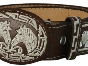 Western Leather Belt Antique Look