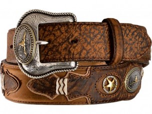 Amazing Unique Look carved western Leather Belt